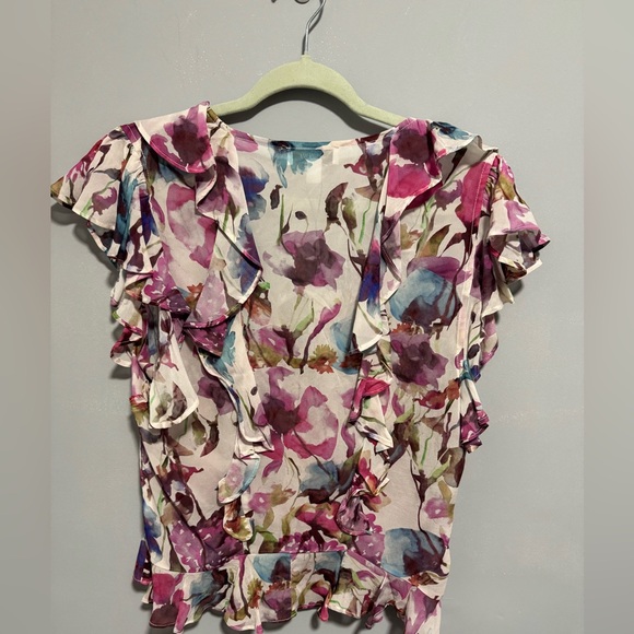 NWT- Jason Wu- Women’s Soft Floral V-Neck Blouse. Size M - Picture 8 of 9